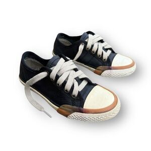 Frye Greene Low Lace Youth Sneakers Black Leather Size 12 Kids Casual